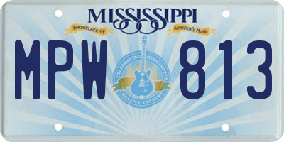 MS license plate MPW813
