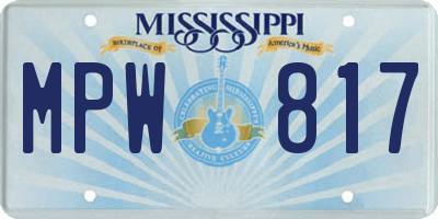 MS license plate MPW817