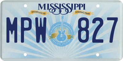 MS license plate MPW827