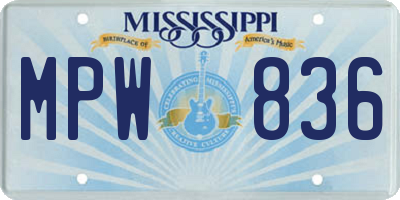 MS license plate MPW836