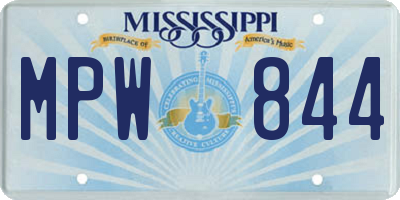 MS license plate MPW844