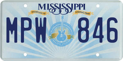 MS license plate MPW846
