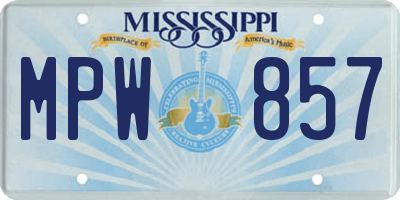 MS license plate MPW857