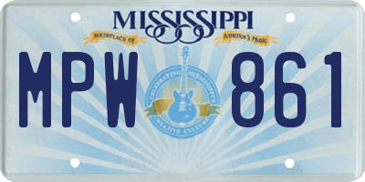 MS license plate MPW861
