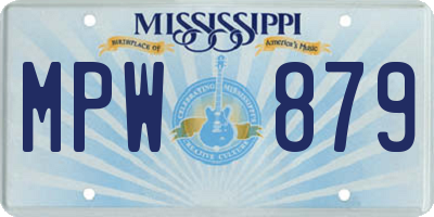 MS license plate MPW879