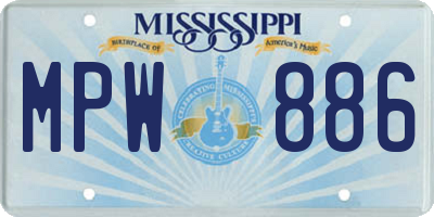 MS license plate MPW886