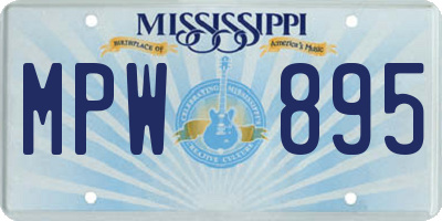 MS license plate MPW895