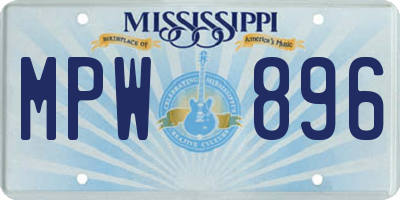MS license plate MPW896
