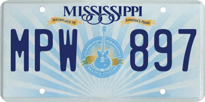 MS license plate MPW897