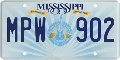MS license plate MPW902