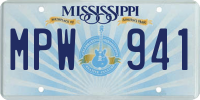 MS license plate MPW941