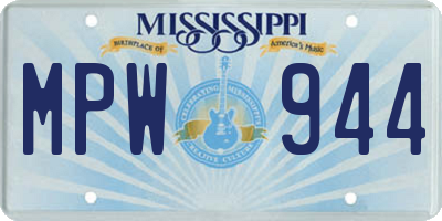 MS license plate MPW944