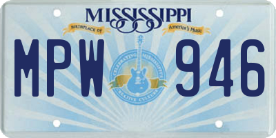 MS license plate MPW946