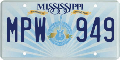 MS license plate MPW949