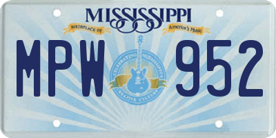 MS license plate MPW952