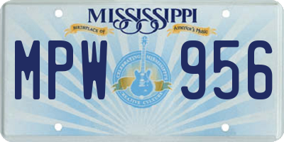 MS license plate MPW956