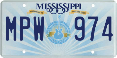MS license plate MPW974