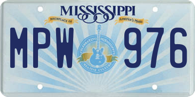 MS license plate MPW976