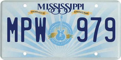 MS license plate MPW979