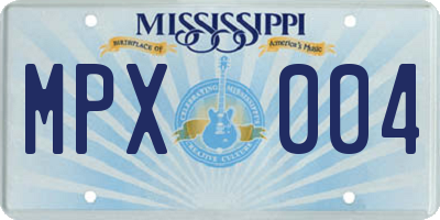 MS license plate MPX004