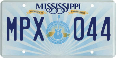 MS license plate MPX044