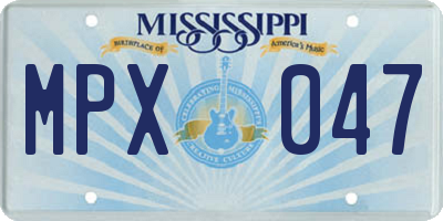 MS license plate MPX047