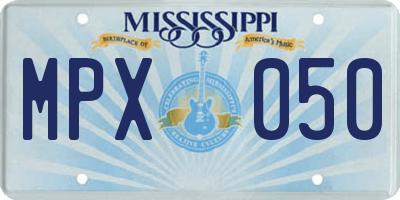 MS license plate MPX050