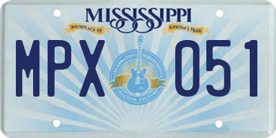 MS license plate MPX051