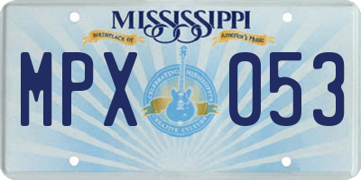 MS license plate MPX053