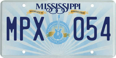 MS license plate MPX054