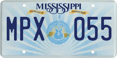 MS license plate MPX055