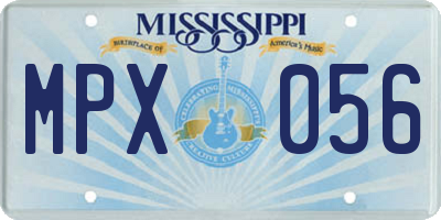 MS license plate MPX056