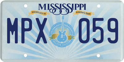 MS license plate MPX059