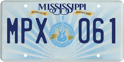 MS license plate MPX061