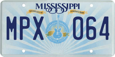 MS license plate MPX064