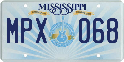 MS license plate MPX068