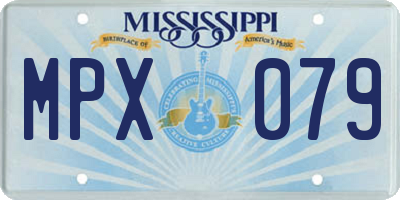 MS license plate MPX079