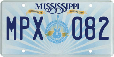 MS license plate MPX082