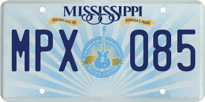 MS license plate MPX085