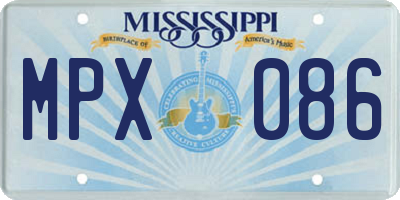 MS license plate MPX086