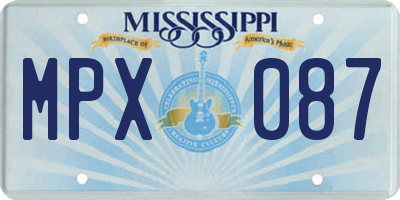 MS license plate MPX087