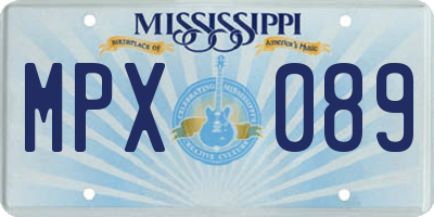 MS license plate MPX089