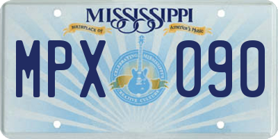 MS license plate MPX090
