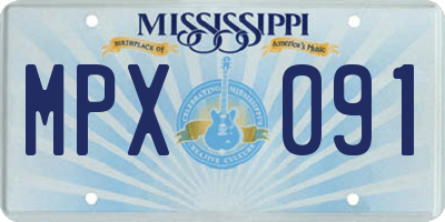 MS license plate MPX091
