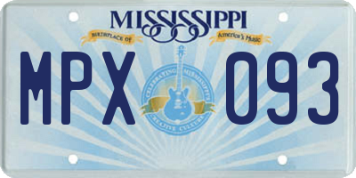 MS license plate MPX093