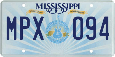 MS license plate MPX094