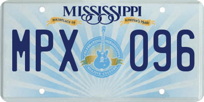 MS license plate MPX096