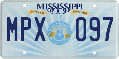 MS license plate MPX097
