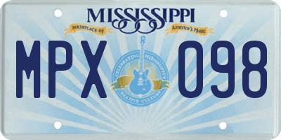 MS license plate MPX098