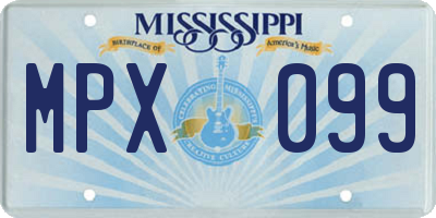 MS license plate MPX099